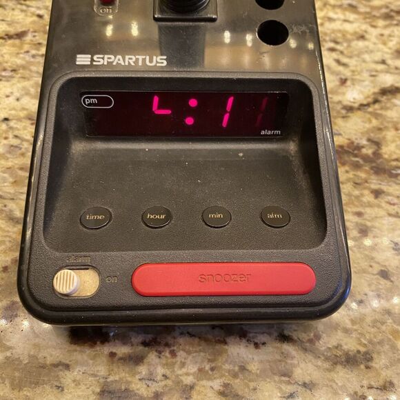 VTG Spartus Model 1182-64 Desk Lamp Digital Alarm Clock Gooseneck Light Black - Picture 2 of 9